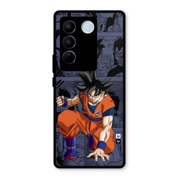 Goku Manga Art Metal Back Case for Vivo V27 Pro