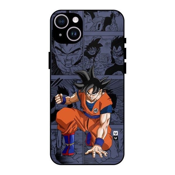 Goku Manga Art Metal Back Case for iPhone 14 Plus