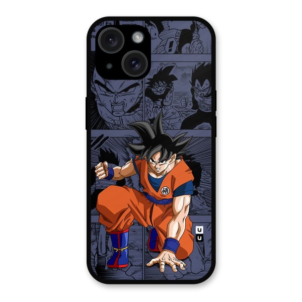 Goku Manga Art Metal Back Case for iPhone 15