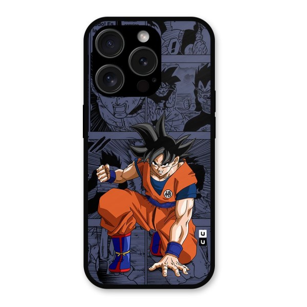 Goku Manga Art Metal Back Case for iPhone 15 Pro