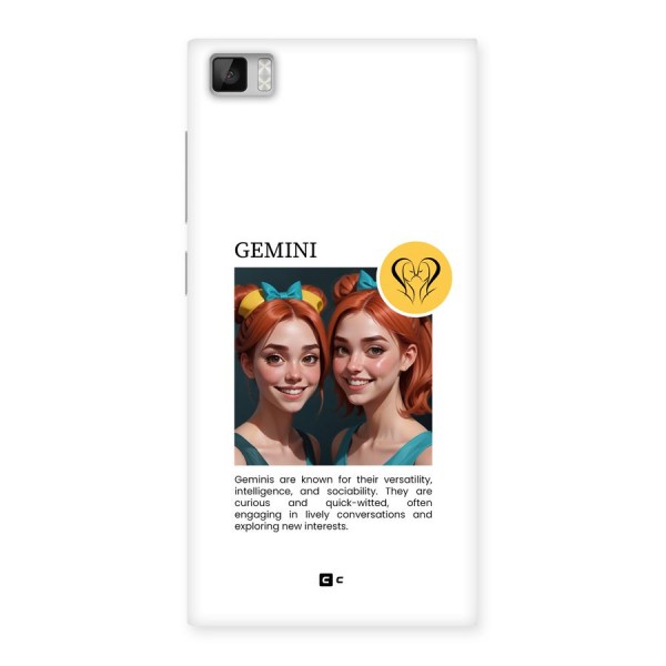 Golden Gemini Back Case for Mi3