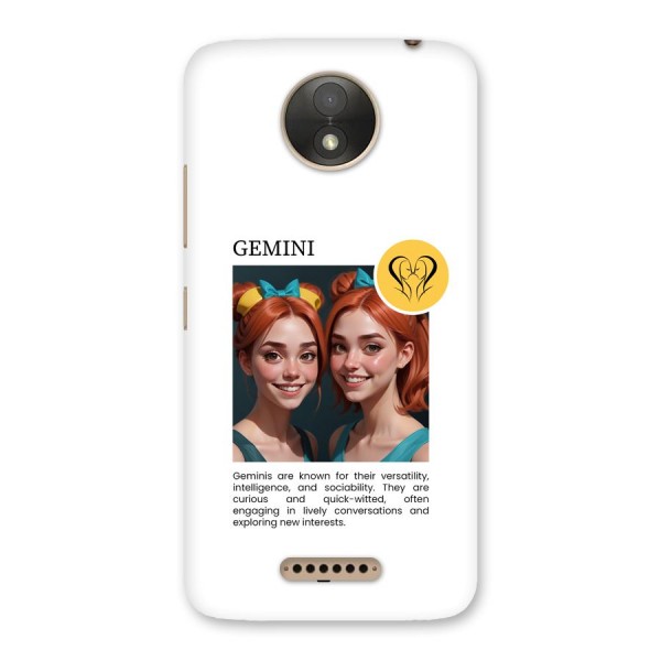 Golden Gemini Back Case for Moto C Plus