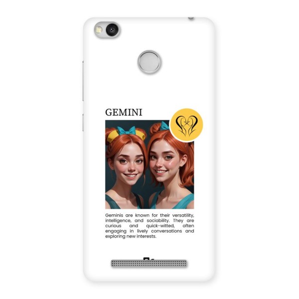 Golden Gemini Back Case for Redmi 3S Prime