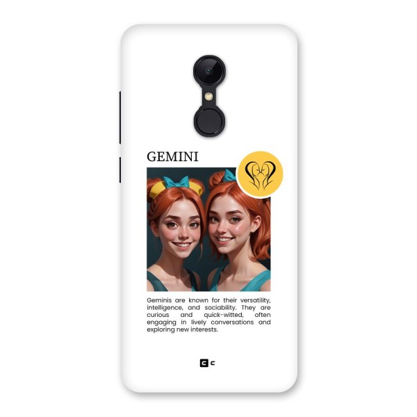 Golden Gemini Back Case for Redmi 5