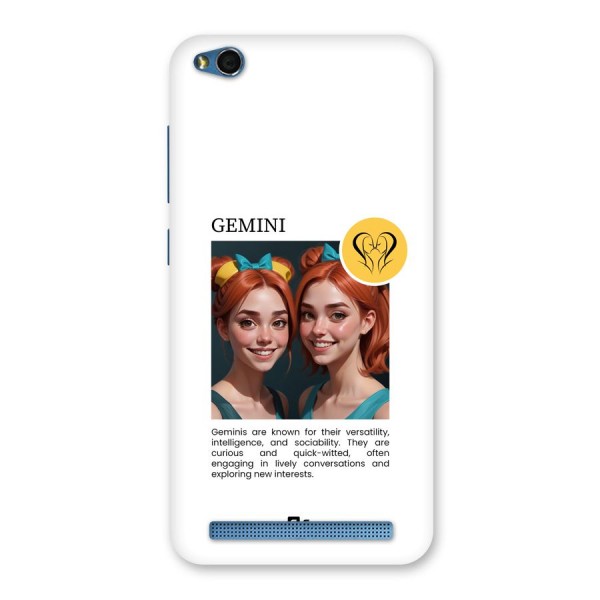 Golden Gemini Back Case for Redmi 5A