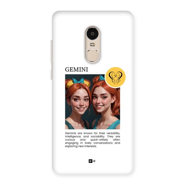 Golden Gemini Back Case for Redmi Note 4