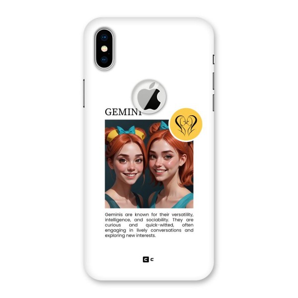 Golden Gemini Back Case for iPhone X Logo Cut