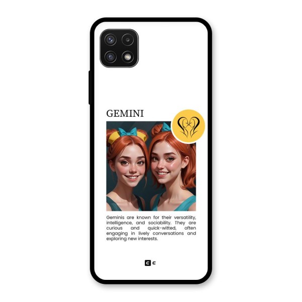 Golden Gemini Glass Back Case for Galaxy A22 5G