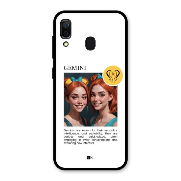 Golden Gemini Glass Back Case for Galaxy A30