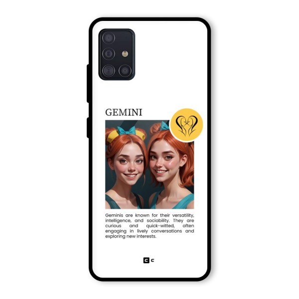 Golden Gemini Glass Back Case for Galaxy A51