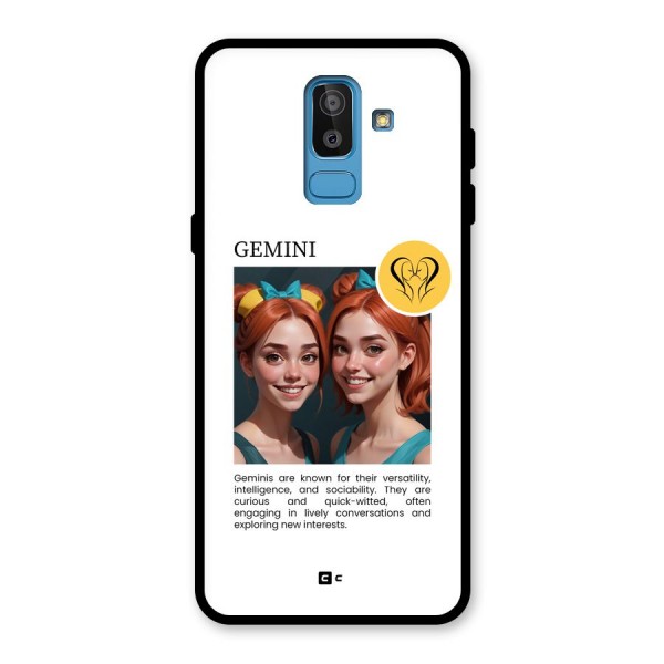 Golden Gemini Glass Back Case for Galaxy J8