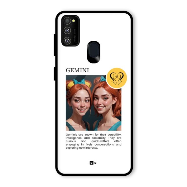 Golden Gemini Glass Back Case for Galaxy M30s