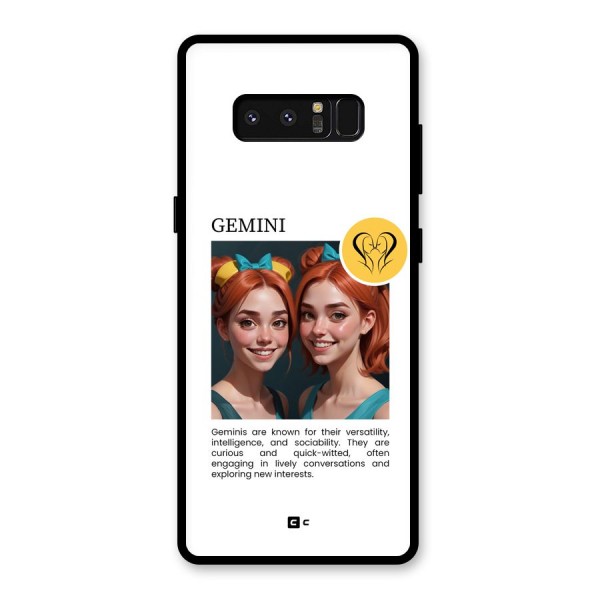 Golden Gemini Glass Back Case for Galaxy Note 8