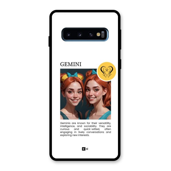 Golden Gemini Glass Back Case for Galaxy S10