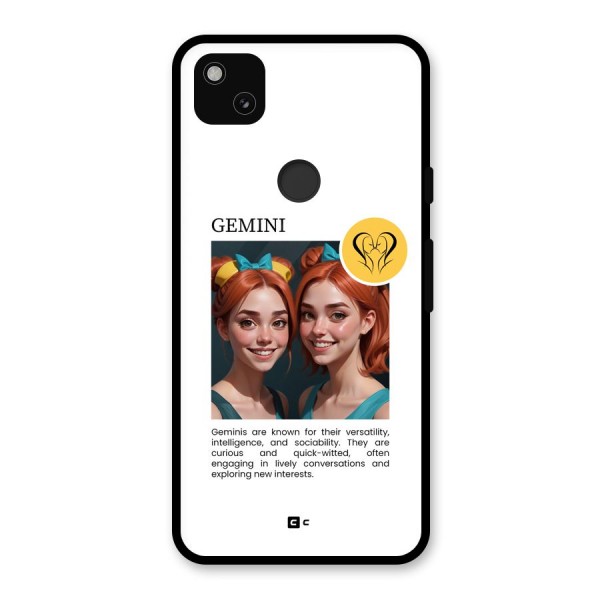 Golden Gemini Glass Back Case for Google Pixel 4a