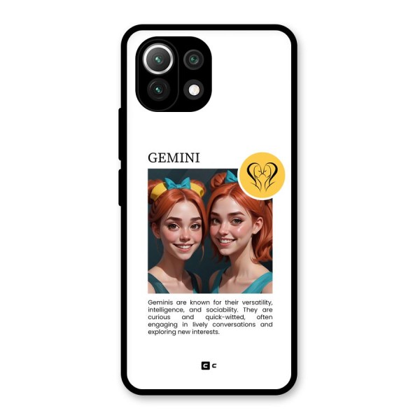 Golden Gemini Glass Back Case for Mi 11 Lite