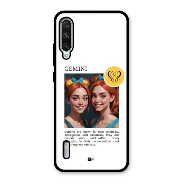 Golden Gemini Glass Back Case for Mi A3