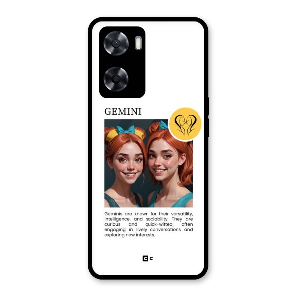 Golden Gemini Glass Back Case for Oppo A57 2022