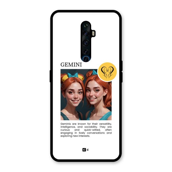 Golden Gemini Glass Back Case for Oppo Reno2 F