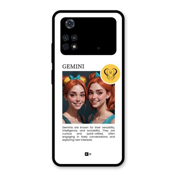 Golden Gemini Glass Back Case for Poco M4 Pro 4G