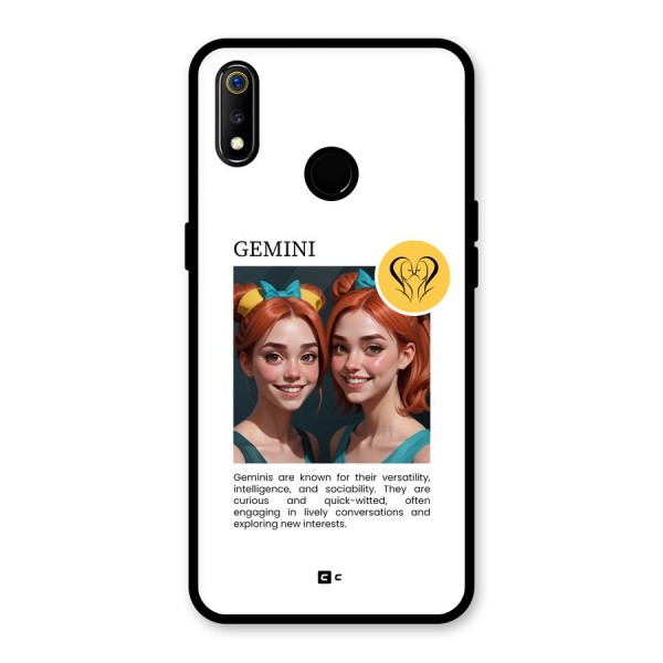 Golden Gemini Glass Back Case for Realme 3i