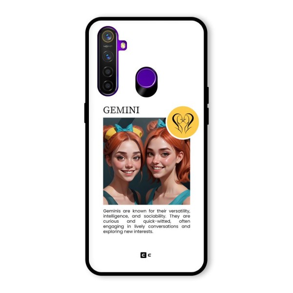 Golden Gemini Glass Back Case for Realme 5 Pro