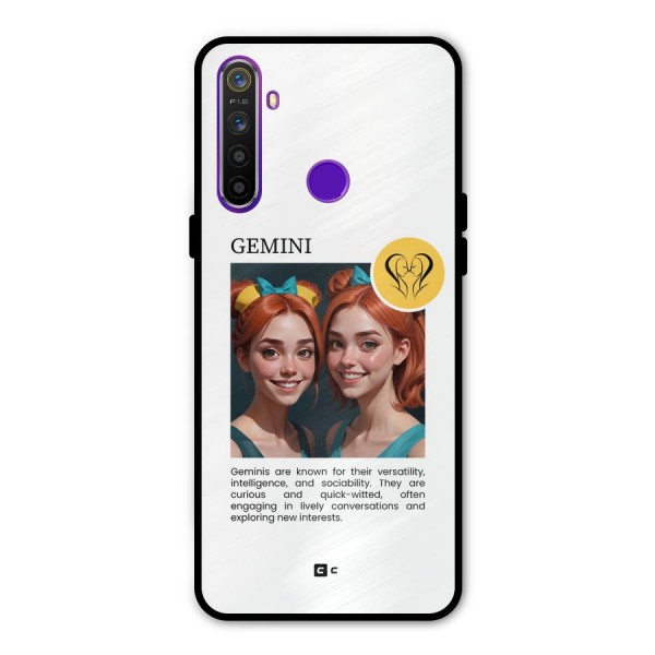 Golden Gemini Glass Back Case for Realme 5s