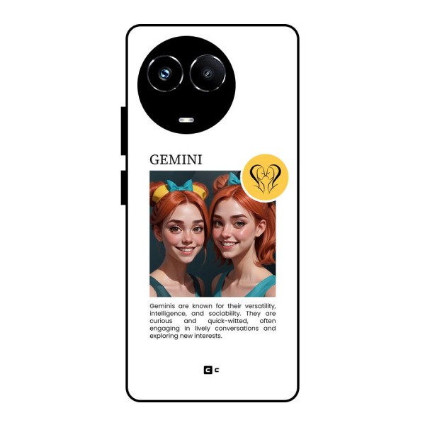 Golden Gemini Glass Back Case for Realme Narzo 60X