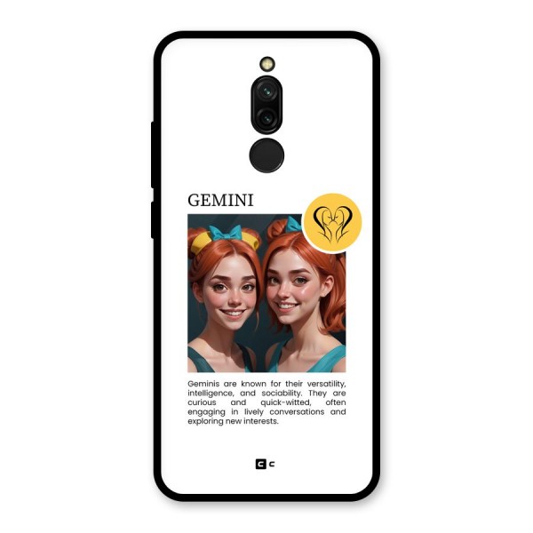 Golden Gemini Glass Back Case for Redmi 8