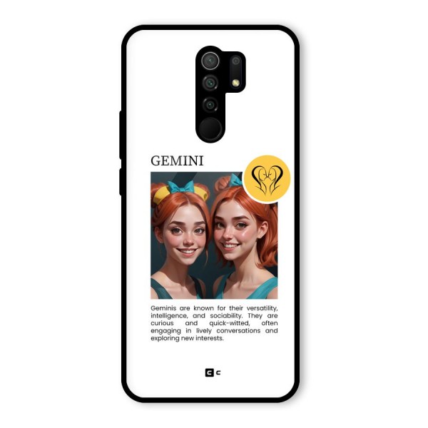 Golden Gemini Glass Back Case for Redmi 9 Prime