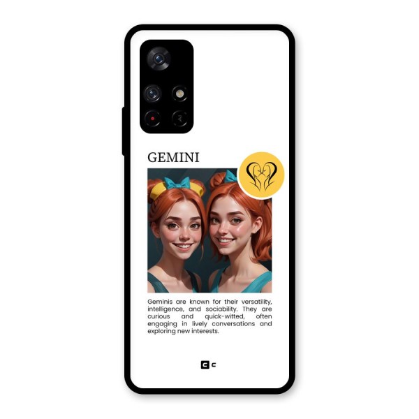 Golden Gemini Glass Back Case for Redmi Note 11T 5G