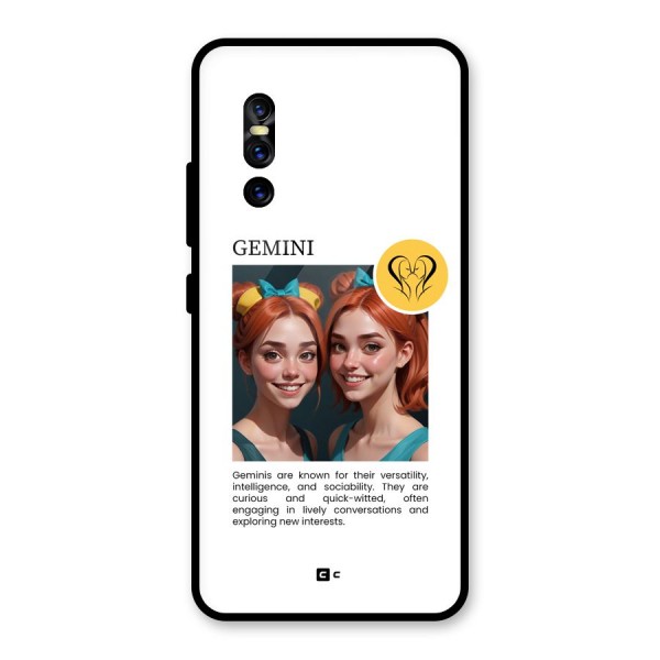 Golden Gemini Glass Back Case for Vivo V15 Pro