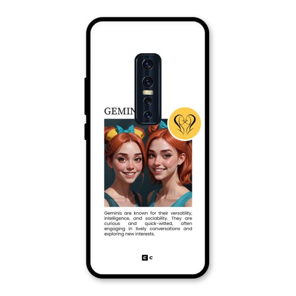 Golden Gemini Glass Back Case for Vivo V17 Pro