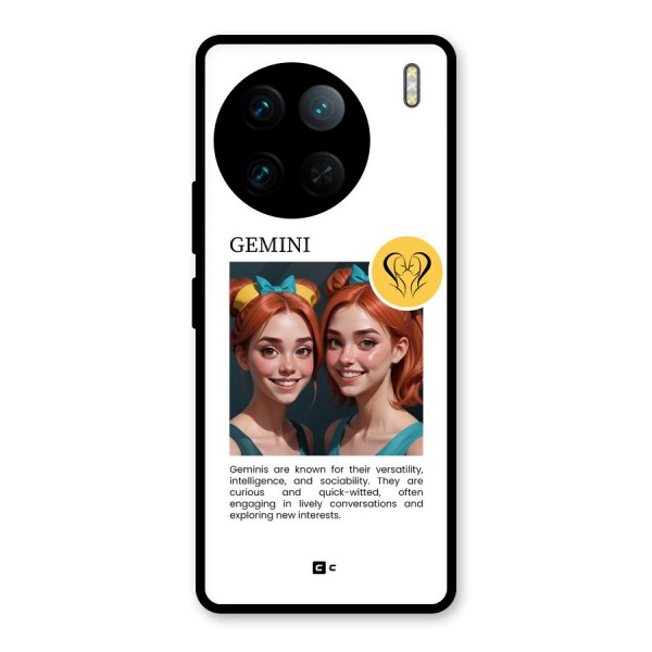 Golden Gemini Glass Back Case for Vivo X90 Pro