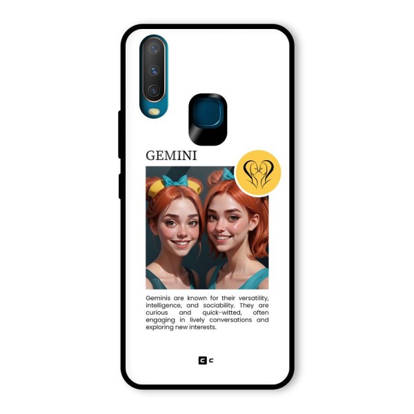 Golden Gemini Glass Back Case for Vivo Y12