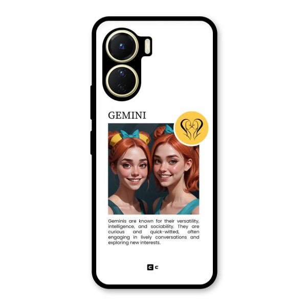 Golden Gemini Glass Back Case for Vivo Y56