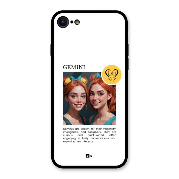 Golden Gemini Glass Back Case for iPhone 8