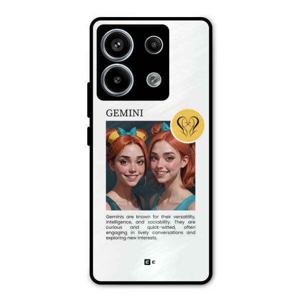 Golden Gemini Metal Back Case for Redmi Note 13 Pro 5G
