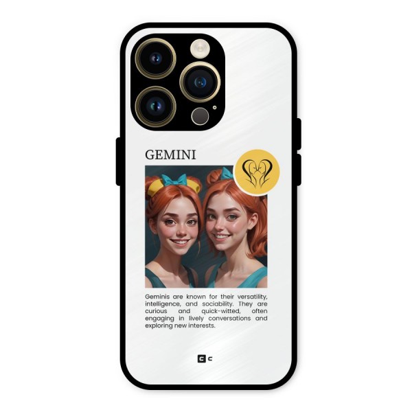 Golden Gemini Metal Back Case for iPhone 14 Pro