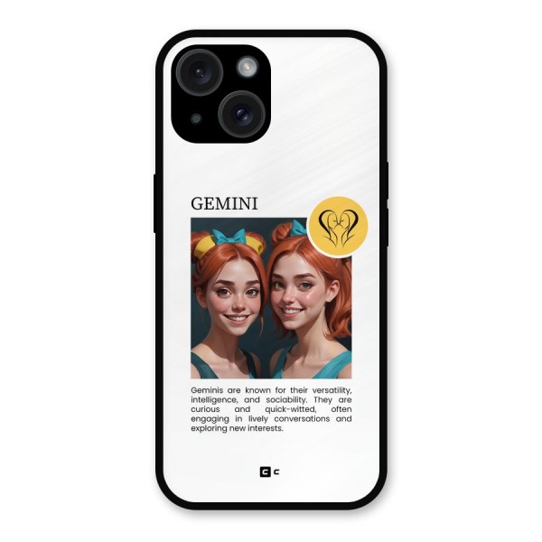 Golden Gemini Metal Back Case for iPhone 15