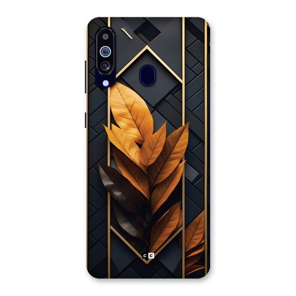 Golden Leaf Pattern Back Case for Galaxy A60