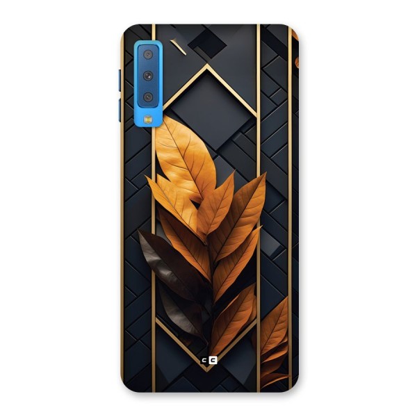 Golden Leaf Pattern Back Case for Galaxy A7 (2018)