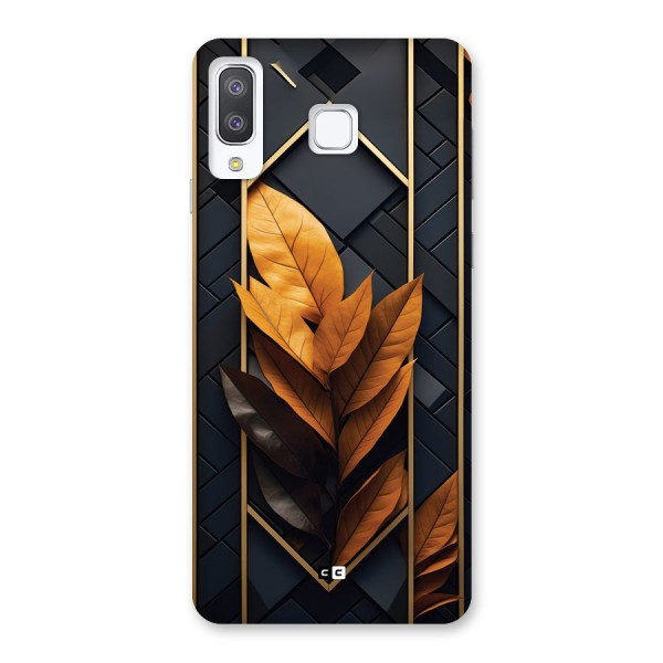 Golden Leaf Pattern Back Case for Galaxy A8 Star