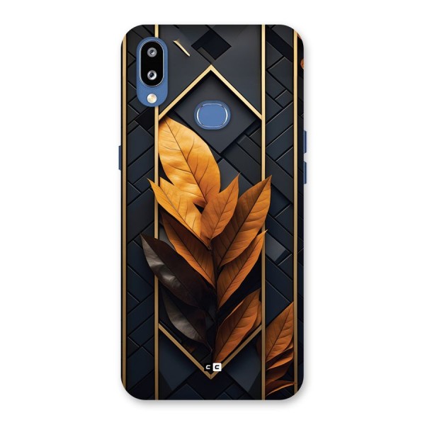 Golden Leaf Pattern Back Case for Galaxy M01s