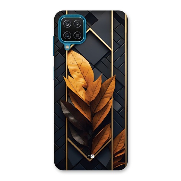 Golden Leaf Pattern Back Case for Galaxy M12