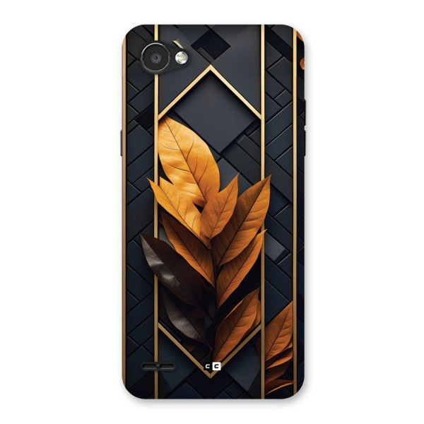 Golden Leaf Pattern Back Case for LG Q6