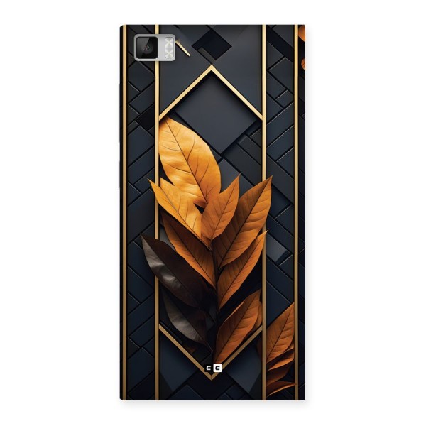 Golden Leaf Pattern Back Case for Mi3