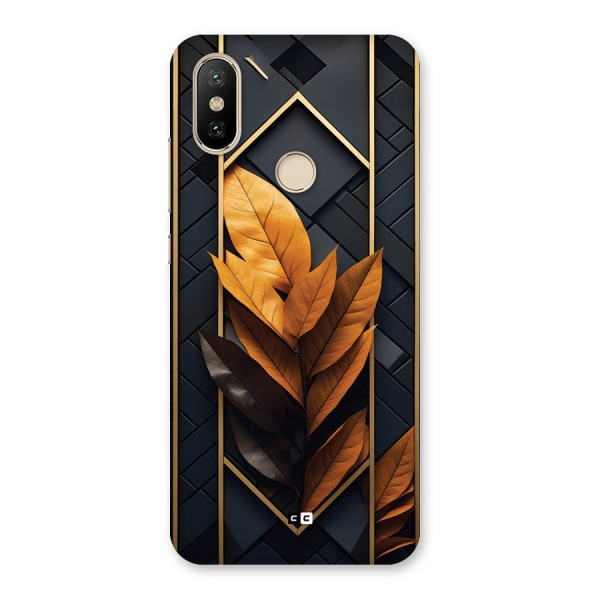 Golden Leaf Pattern Back Case for Mi A2