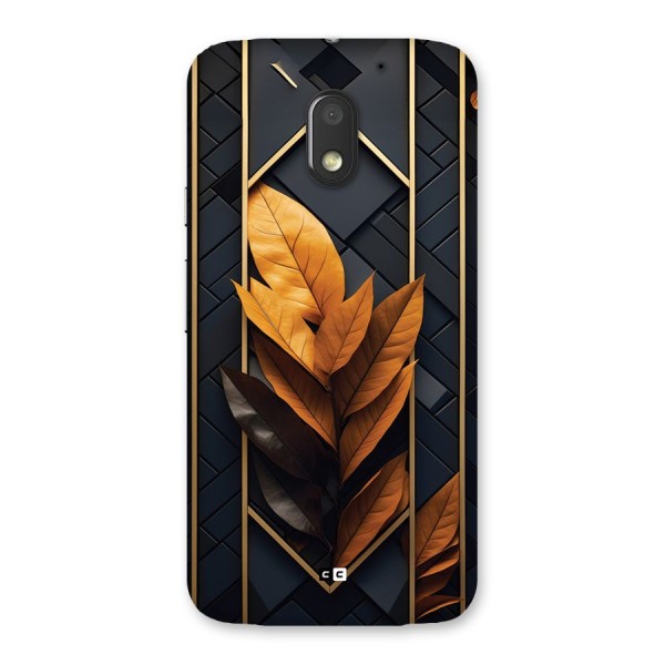 Golden Leaf Pattern Back Case for Moto E3 Power