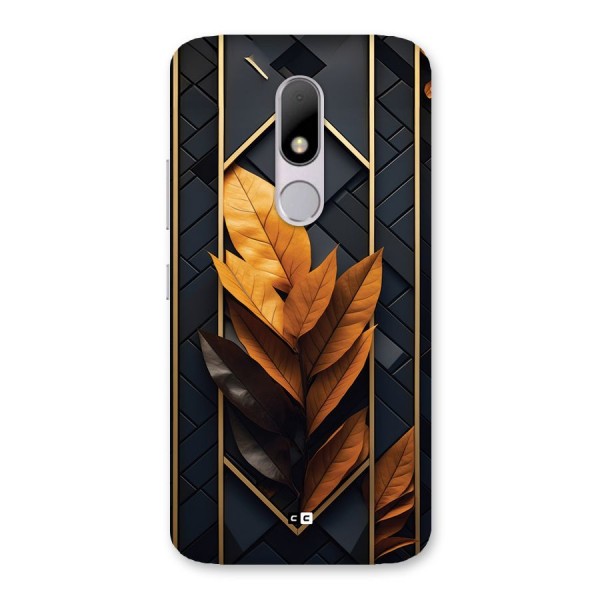 Golden Leaf Pattern Back Case for Moto M